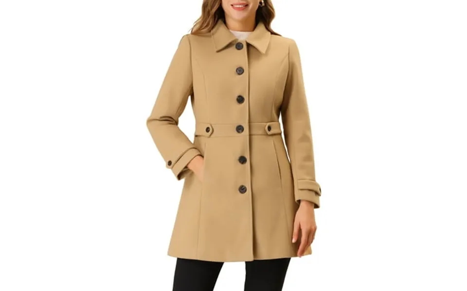 Moda Nova Juniors Classic Single Breasted Winter Long Trenchcoat With Pockets