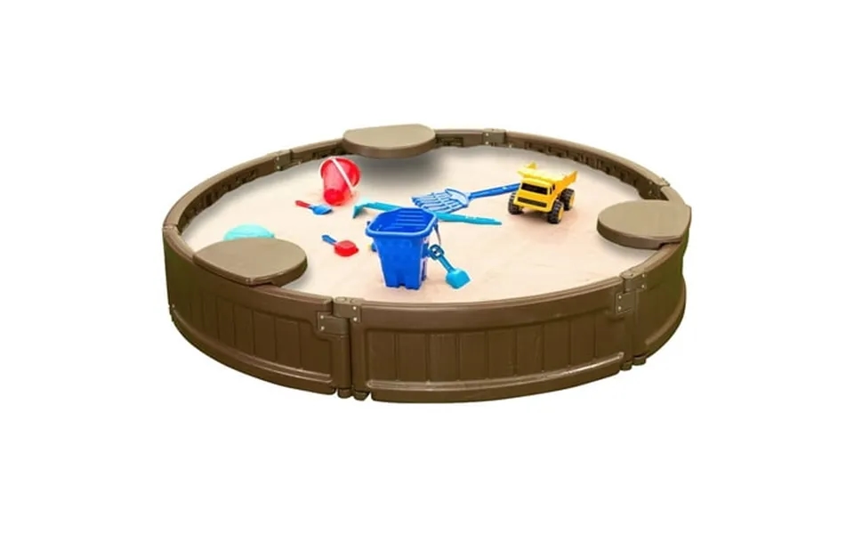 Modern Home 4ft Round All Weather Resistant Outdoor Sandbox Kit W Cover