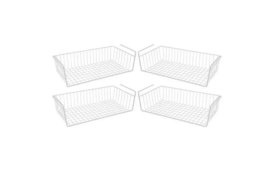 Modern Home Cabinet Wire Hanging Basket Shelves - Space Saving Under Shelf Storage Organizer Set Of 4 19