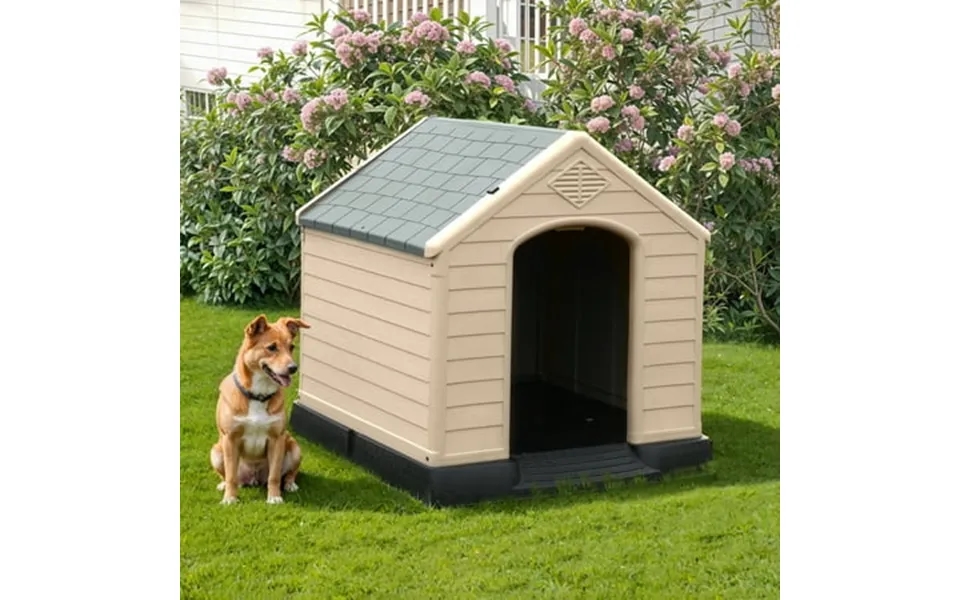 Modfusion 41 Sturdy Dog Kennel Outdoor And Indoor Dog House Waterproof And Weatherproof Easy To Clean And Disinfect