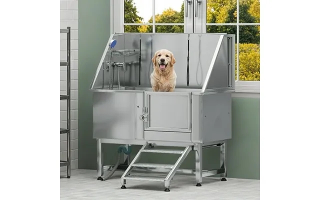 Modfusion 50 Stainless Steel Dog Bath Station 3-mode Showerhead Faucet Sprayer Leak-proof Metal Door Adjustable Grate Gr product image