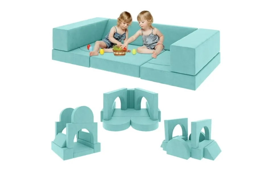 Modular Kids Play Couch Wanan 9pcs Kids Couch For Playroom Bedroom Multifunctional Kids Sofa For Playing Creativing Slee