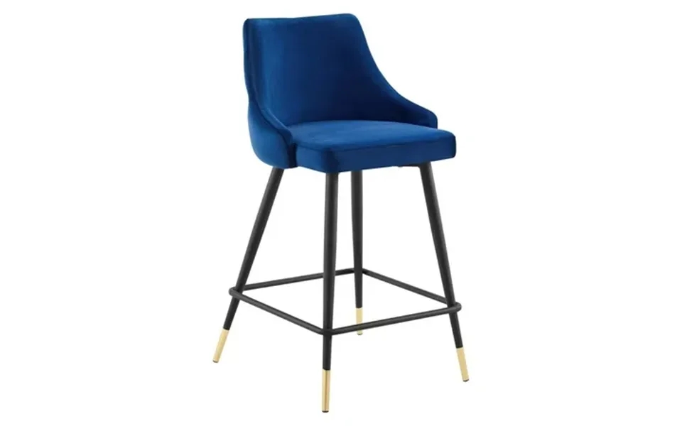 Modway Adorn 25.5 Modern Style Performance Velvet Counter Stool In Navy