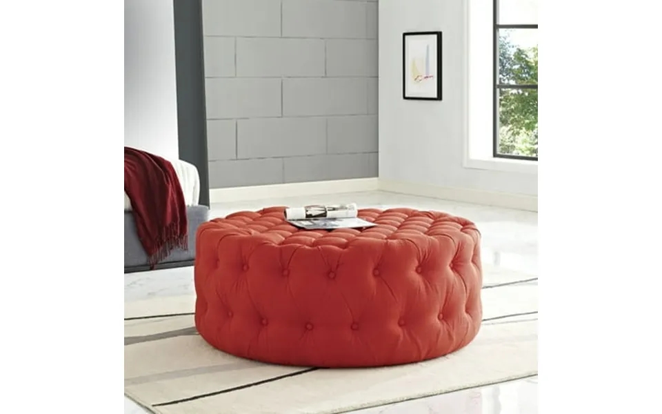 Modway Amour Round Upholstered Ottoman Multiple Colors