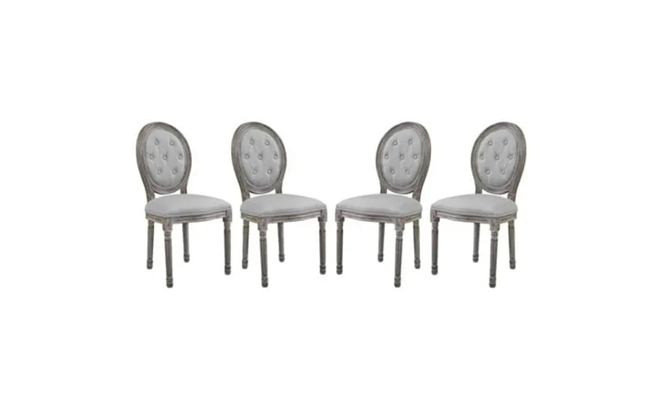 Modway Arise 19.5 Polyester Fabric Dining Side Chair In Light Gray Set Of 4