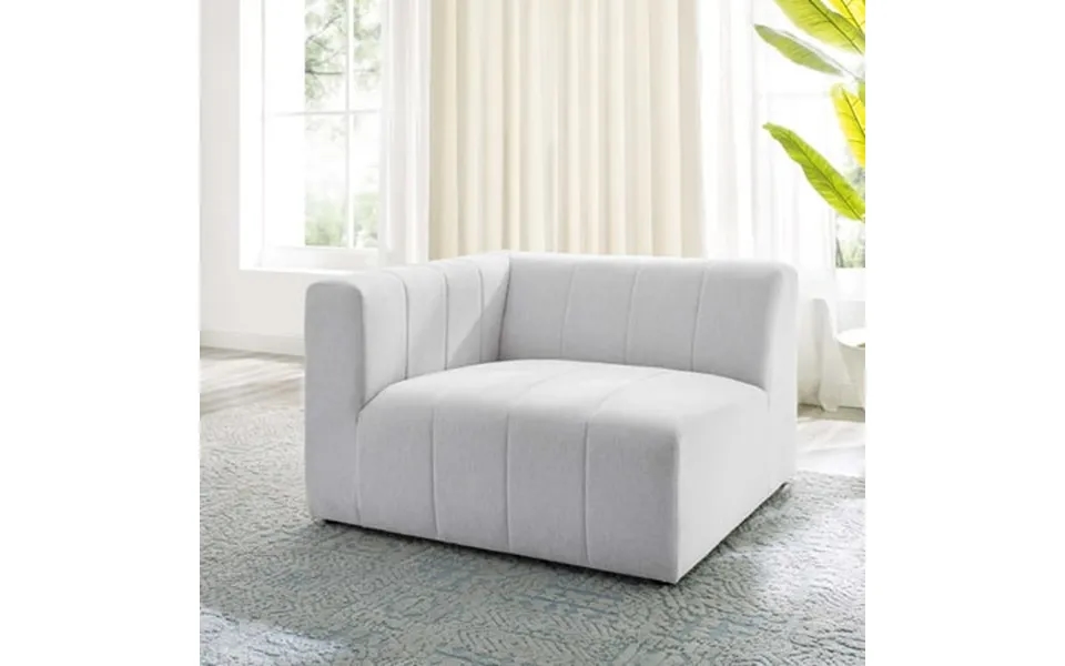 Modway Bartlett Polyester Fabric Upholstered Left Arm Chair In Ivory