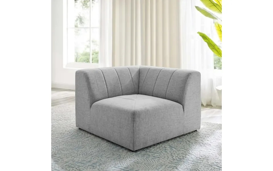Modway Bartlett Upholstered Fabric Corner Chair In Light Gray