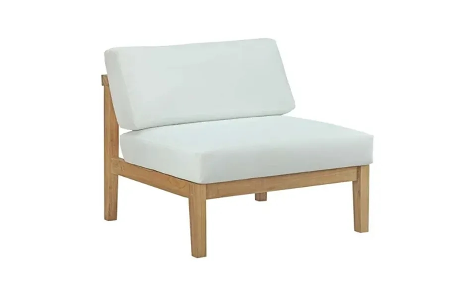 Modway Bayport Outdoor Patio Teak Armless In Natural White