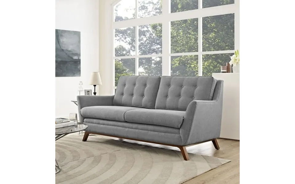 Modway Beguile Modern Finely Upholstered Fabric Loveseat In Expectation Gray