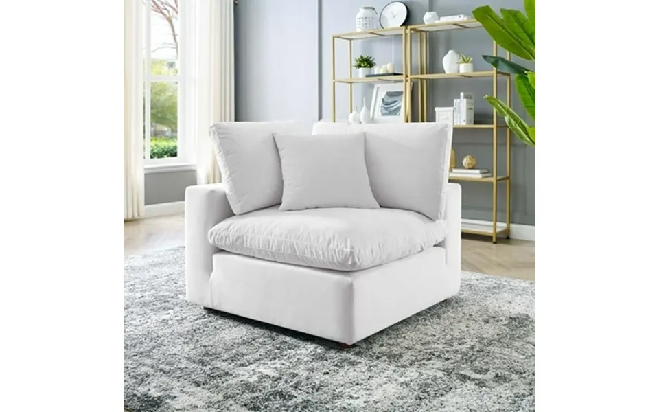 Modway Commix Down Filled Overstuffed Performance Velvet Corner Chair In White