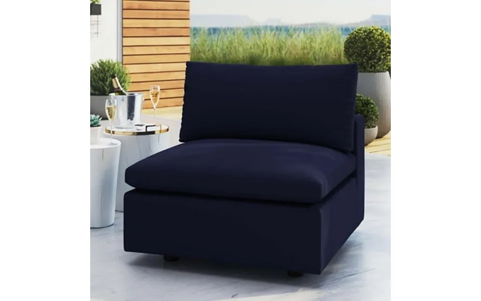 Modway Commix Sunbrella Outdoor Patio Armless Chair In Navy