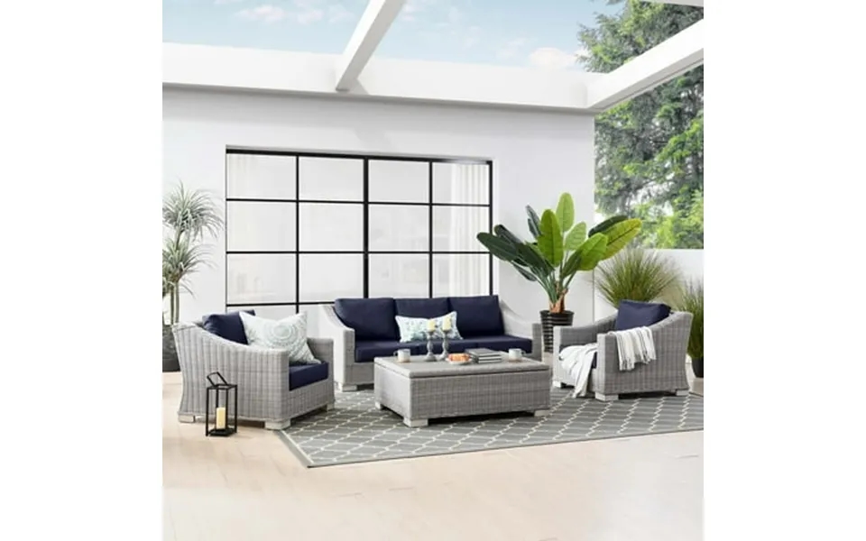 Modway Conway 4-piece Outdoor Patio Wicker Rattan Furniture Set