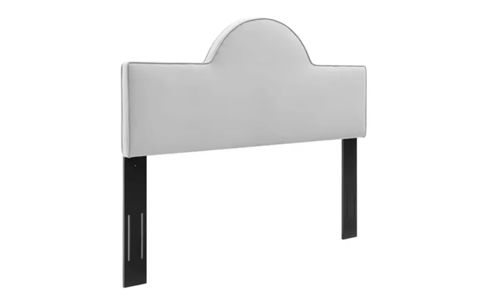 Modway Dawn Full Queen Modern Performance Velvet Headboard In Light Gray