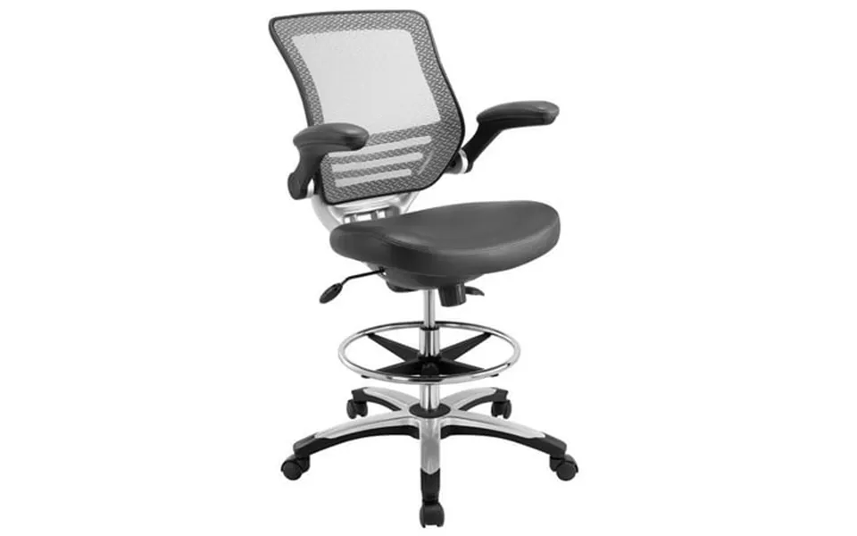 Modway Edge Modern Style Vinyl Drafting Chair In Gray Finish