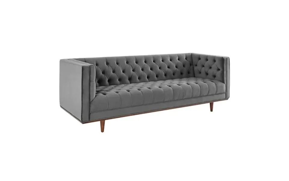 Modway Elation Tufted Performance Velvet Sofa In Gray