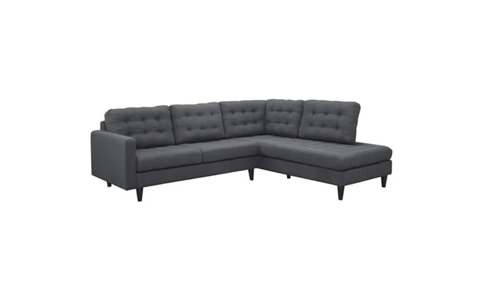 Modway Empress 2-piece Fabric Upholstered Right-facing Sectional In Gray