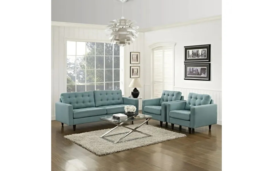 Modway Empress Sofa And Armchairs Set Of 3 In Laguna