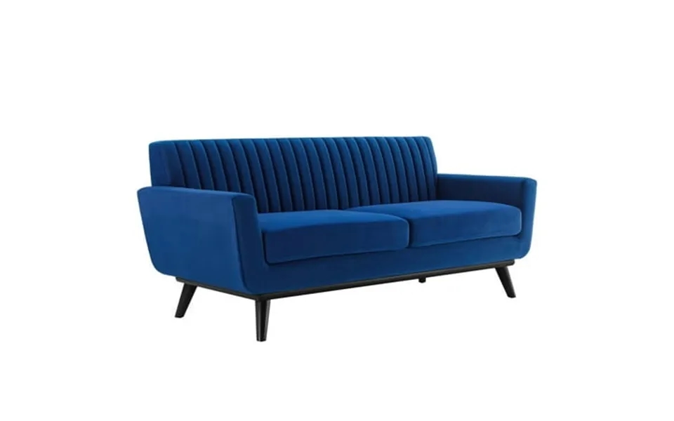 Modway Engage Channel Tufted Performance Velvet Loveseat In Navy