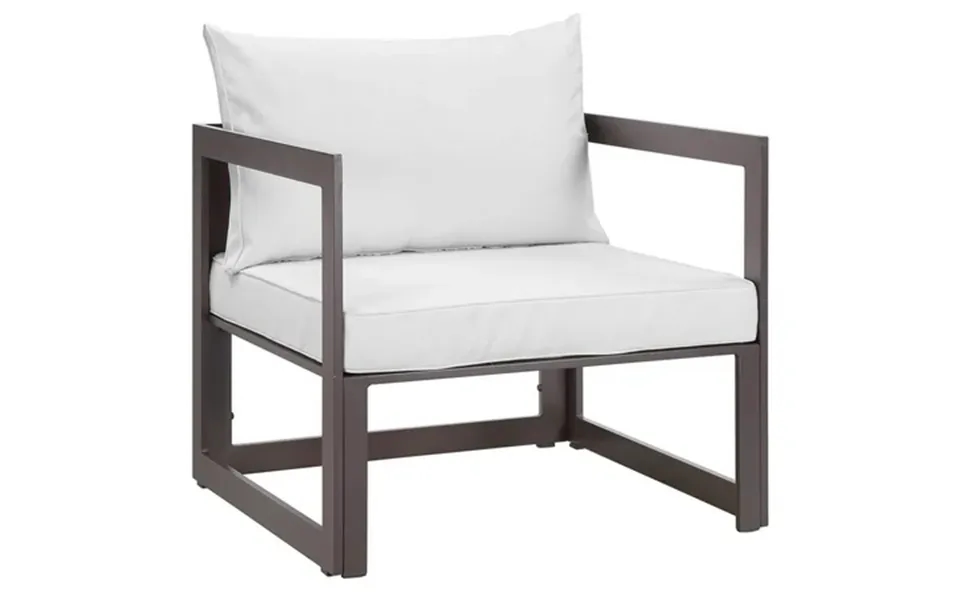 Modway Fortuna Outdoor Patio Armchair In Brown White