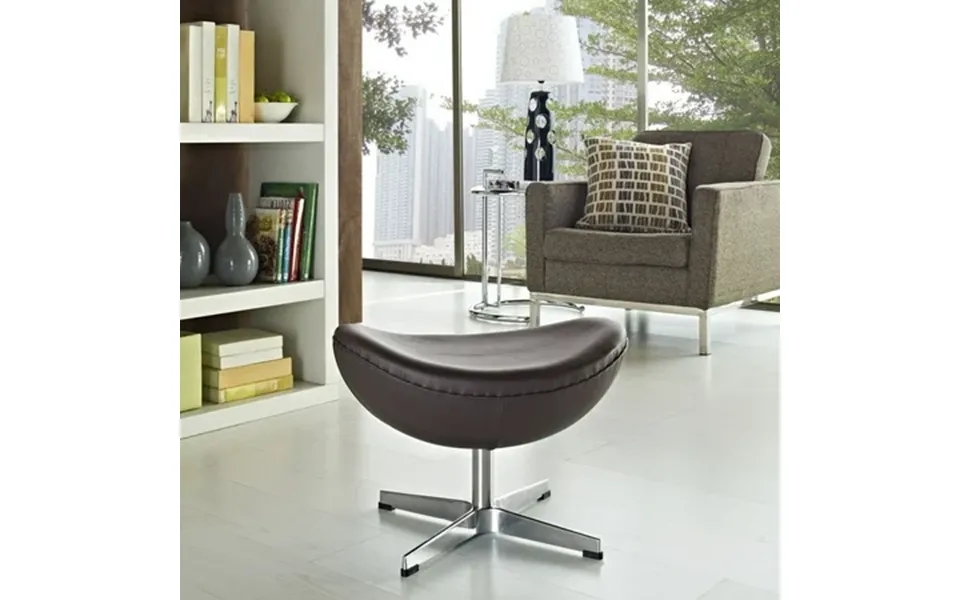 Modway Glove Leather Ottoman In Brown