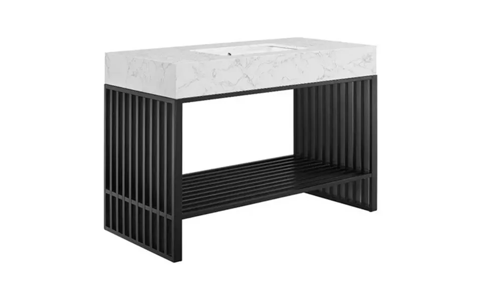 Modway Gridiron 48 Bathroom Vanity In White Black