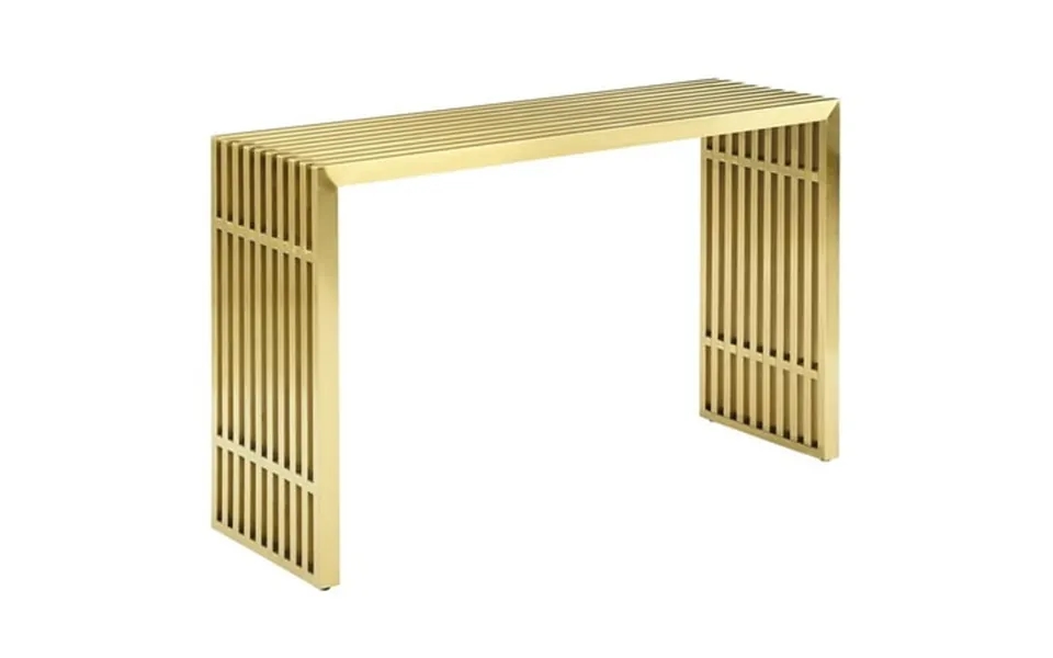Modway Gridiron Stainless Steel Console Table In Gold