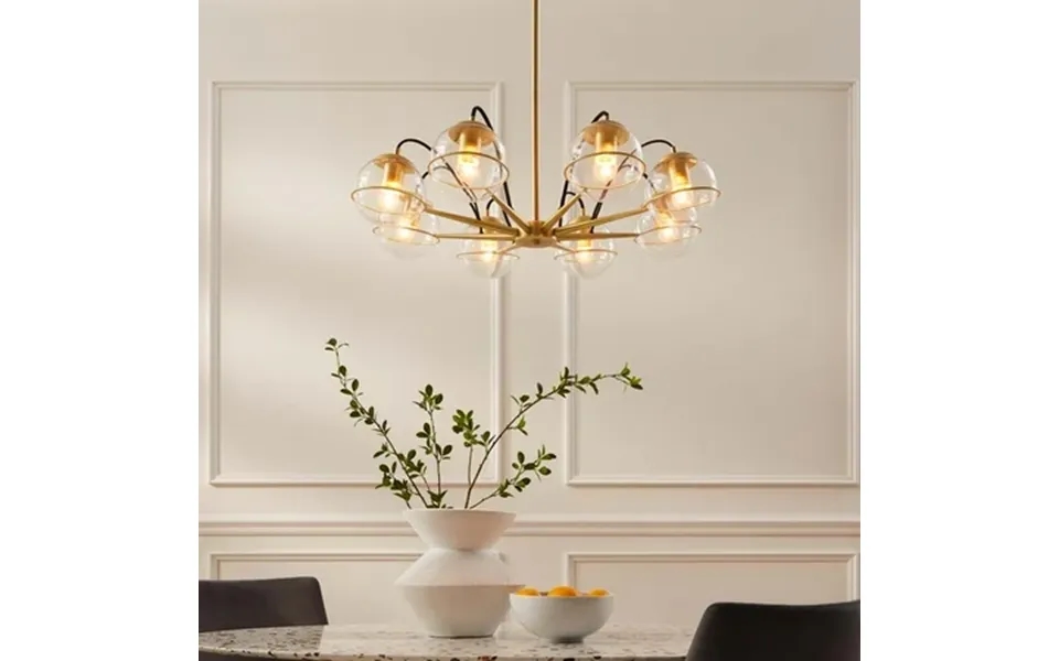 Modway Hanna 8-light Chandelier In Clear Gold