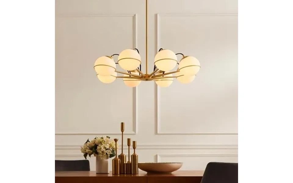 Modway Hanna 8-light Chandelier In Opal Gold
