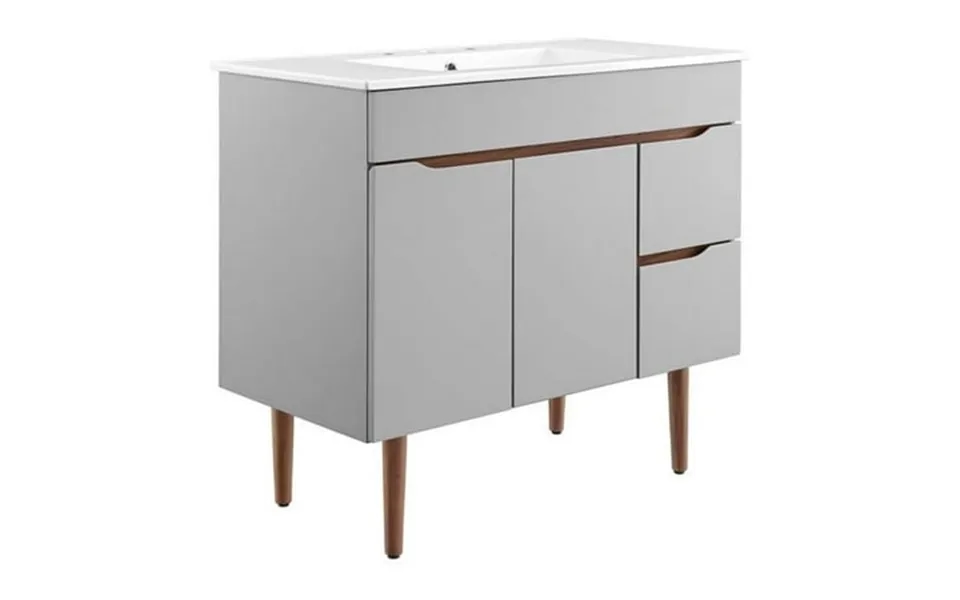 Modway Harvest 36 Bathroom Vanity In Gray White