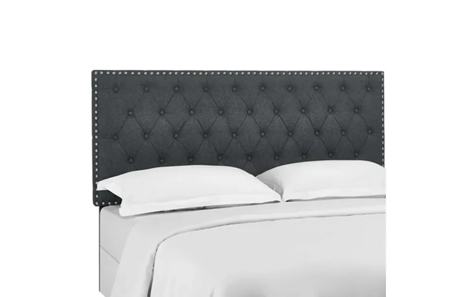 Modway Helena Tufted Full Queen Upholstered Linen Fabric Headboard In Gray