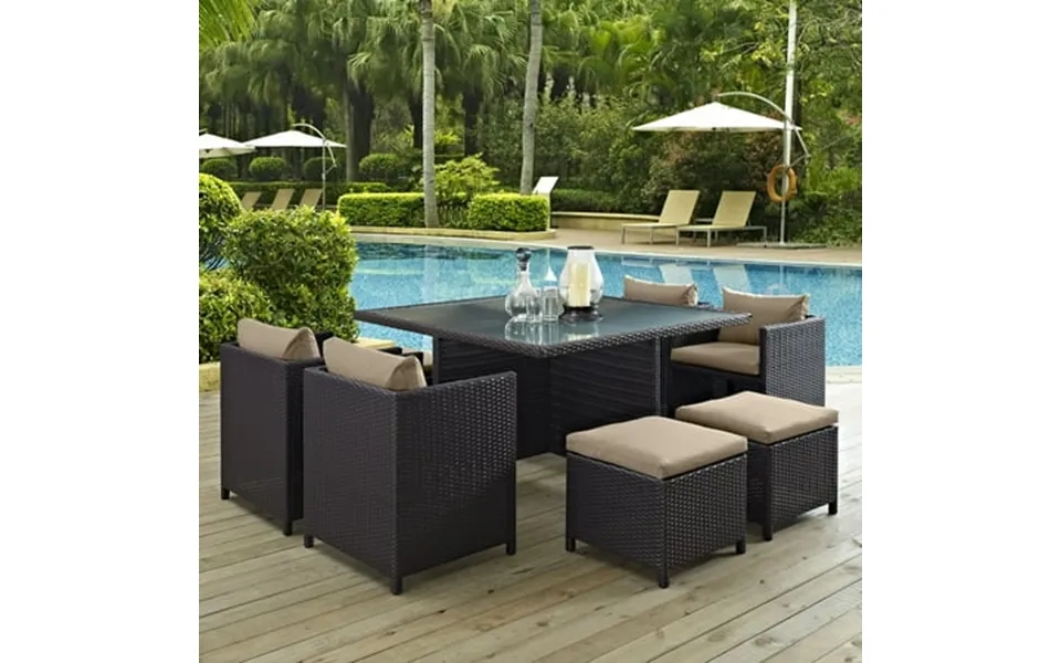 Modway Inverse 9 Piece Outdoor Patio Dining Set Multiple Colors