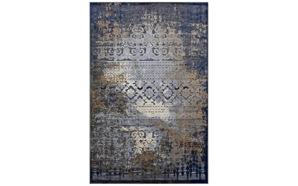 Modway Kalene Distressed Vintage Turkish 8x10 Area Rug In Blue Rust And Cream