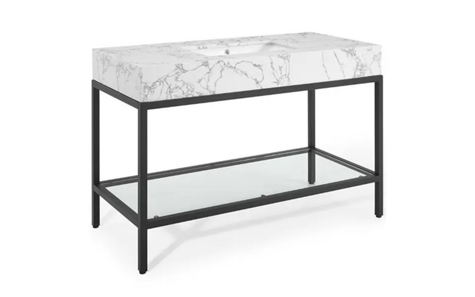 Modway Kingsley 50 Black Stainless Steel Bathroom Vanity In Black White