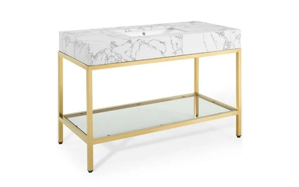 Modway Kingsley 50 Gold Stainless Steel Bathroom Vanity In Gold White