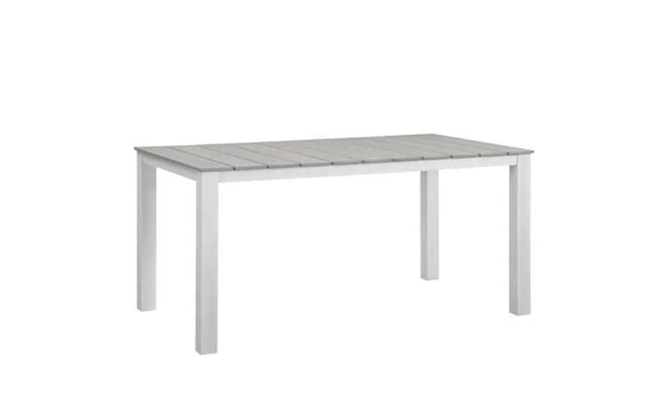 Modway Maine 63 Outdoor Patio Dining Table In White Light Gray