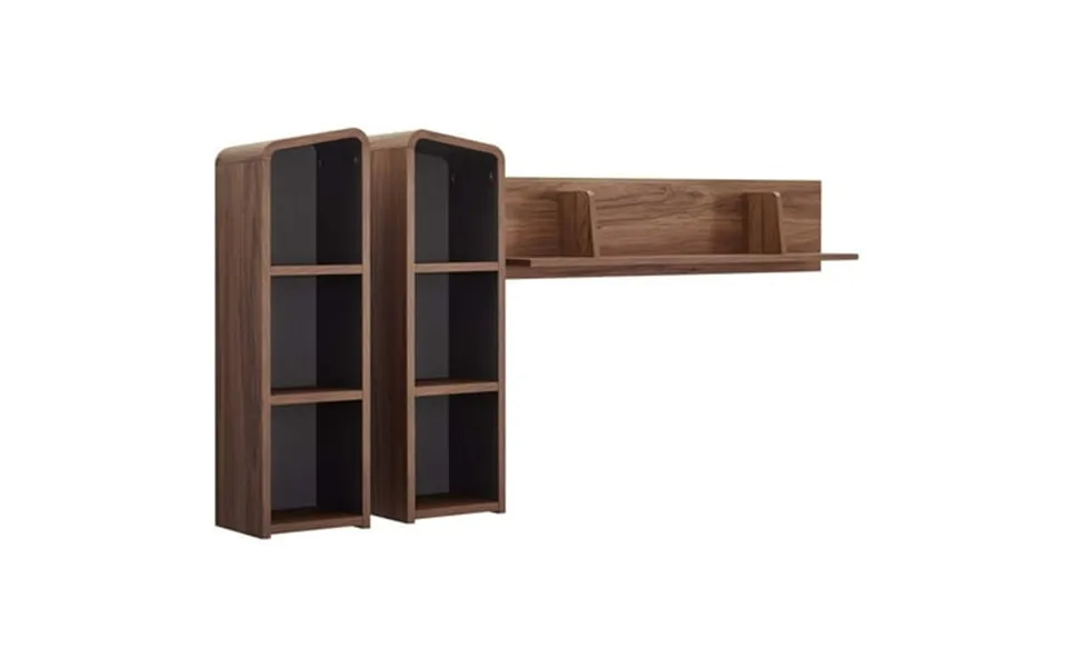Modway Omnistand Wall Mounted Shelves In Walnut Gray