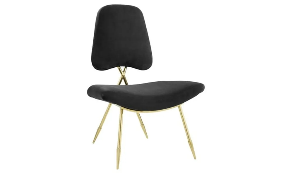 Modway Ponder Performance Velvet Lounge Chair In Black