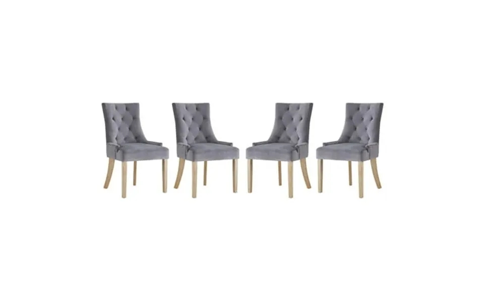 Modway Pose 19 Modern Performance Velvet Dining Chair In Gray Set Of 4