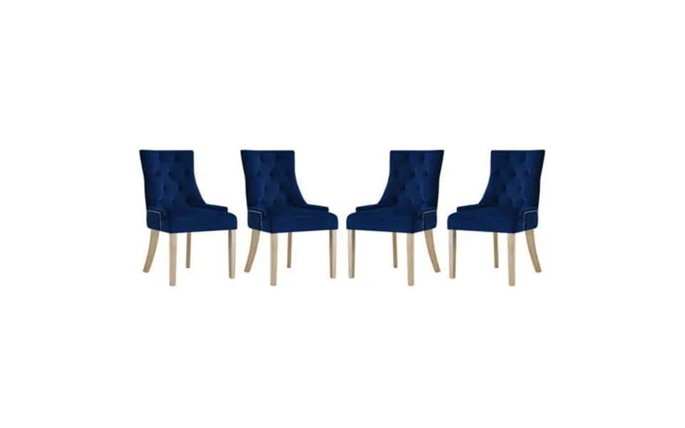 Modway Pose 19 Modern Performance Velvet Dining Chair In Navy Set Of 4