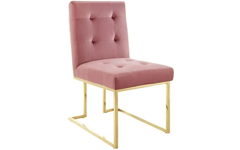 Modway Privy Gold Stainless Steel Performance Velvet Dining Chair In Gold Dusty Rose