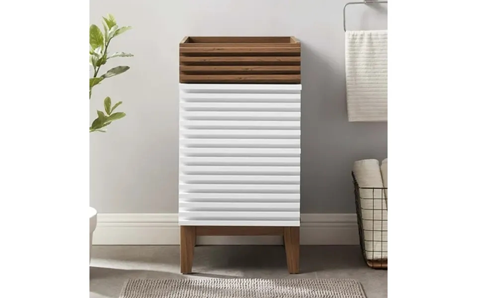 Modway Render 18 Bathroom Vanity Cabinet Sink Basin Not Included In White Walnut