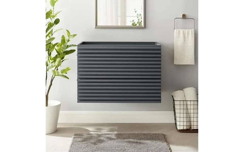 Modway Render 30 Wall-mount Bathroom Vanity Cabinet Sink Basin Not Included In Gray