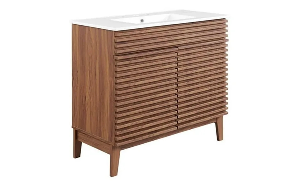 Modway Render 36 Bathroom Vanity In Walnut White