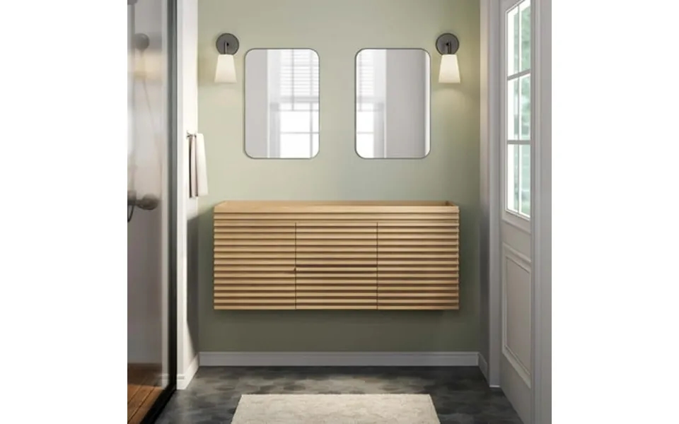 Modway Render 48 Double Sink Compatible Not Included Bathroom Vanity Cabinet In Oak