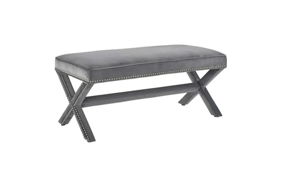 Modway Rivet Performance Velvet Bench In Gray