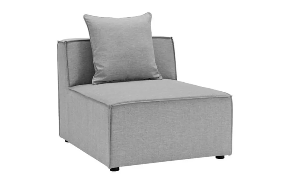 Modway Saybrook Fabric Upholstered Outdoor Patio Sofa Armless Chair In Gray