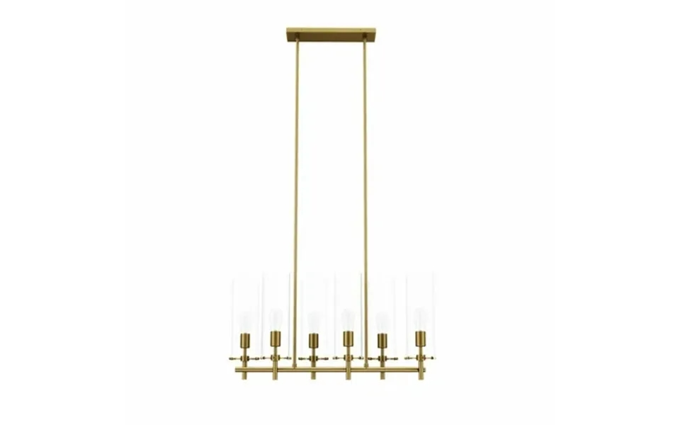 Modway Skylark 6-light Chandelier In Clear Satin Brass