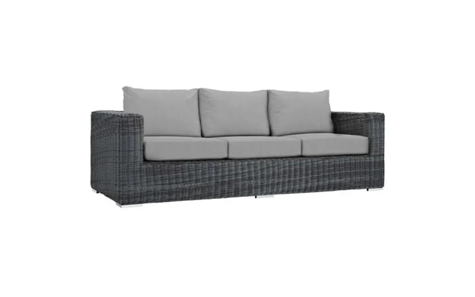 Modway Summon Outdoor Patio Sunbrella Sofa In Canvas Gray