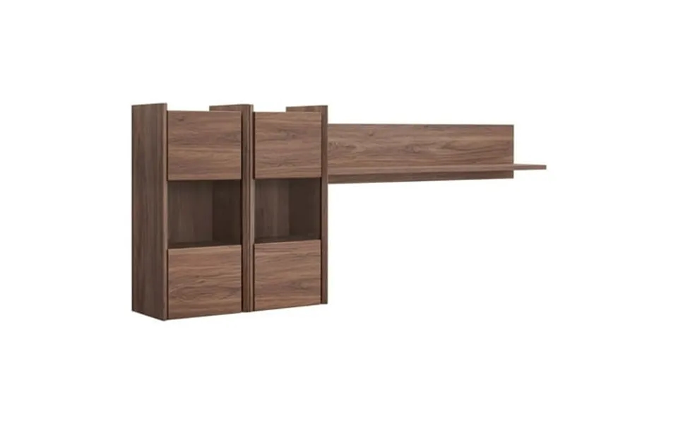 Modway Visionary Wall Mounted Shelves In Walnut