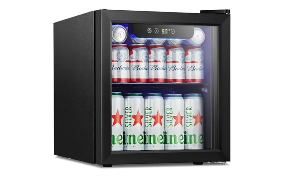 Moifoi 1.3 Cu.ft.12 Bottle Wine Cellar Mini Fridge 48 Can Beverage Refriger Countertop Drink Cooler For Beer Black